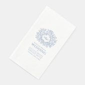 Blaue Ringelblume, Mono Art Hochzeit Serviette (Ecke)