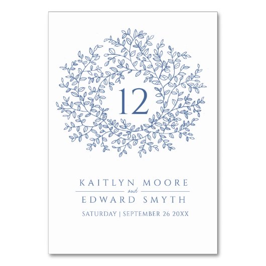 Blaue Ringelblume Tischnummer (Vorderseite)