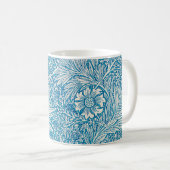 Blaue Ringelblume William Morris Muster Kaffeetasse (VorderseiteRechts)