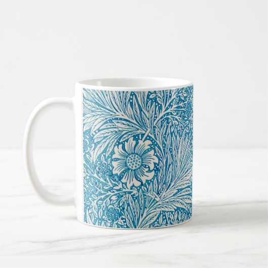 Blaue Ringelblume William Morris Muster Kaffeetasse (Links)
