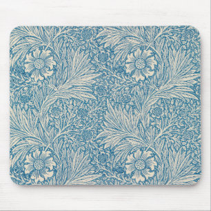 Blaue Ringelblumen (von William Morris) Mousepad