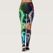 Blaue Ringeloktopie Leggings (Rückseite)