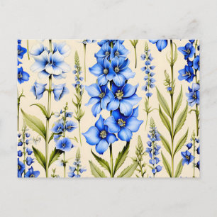 Blaue Rittersporn-Blumen Botanisch Postkarte
