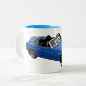 Blaue Roadster-Tasse Zweifarbige Tasse (Vorderseite Links)