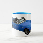 Blaue Roadster-Tasse Zweifarbige Tasse (Mittel)