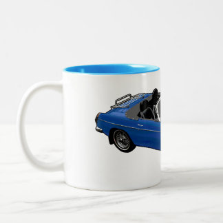 Blaue Roadster-Tasse Zweifarbige Tasse