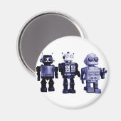 blaue Roboter Magnet (Vorderseite/Rückseite)