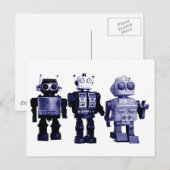 Blaue Roboter-Postkarte Postkarte (Vorne/Hinten)