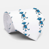 Blaue Roboter-T-Shirts und Geschenke Krawatte (Gerollt)