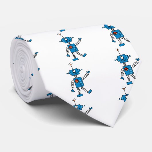 Blaue Roboter-T-Shirts und Geschenke Krawatte (Gerollt)