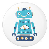 Blaue Roboter-Türknäufe für Kinder Keramikknauf (Vorderseite)