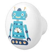 Blaue Roboter-Türknäufe für Kinder Keramikknauf (Rechts)