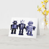 Blaue Roboterkarte Karte (Gelbe Blume)