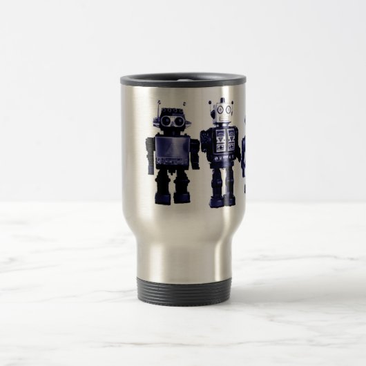 blaue Roboterreise-Tasse Reisebecher (Mittel)