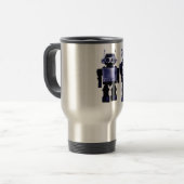 blaue Robotertasse Reisebecher (Vorderseite Links)
