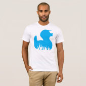 Blaue Rockabilly Ente T-Shirt (Vorne ganz)