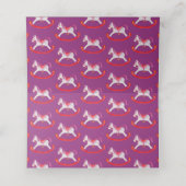 Blaue Rockpferde Aquarell Platzkarte (Innenseite Aufgefaltet)