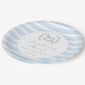 Blaue Rockpferde Böhmische Babydusche Pappteller (Schrägansicht)