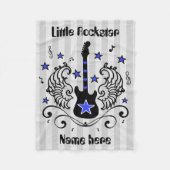 Blaue Rockstargitarre mit Flügeln Fleecedecke (Vorderseite)