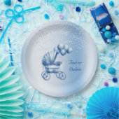 Blaue Rollenpapierplatte Pappteller (Party)