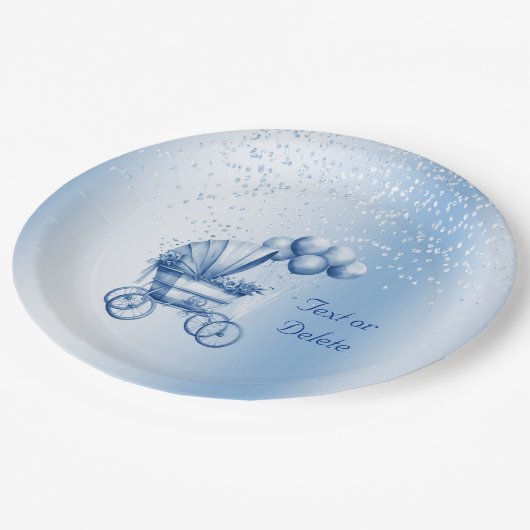 Blaue Rollenpapierplatte Pappteller (Schrägansicht)