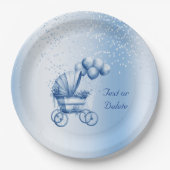 Blaue Rollenpapierplatte Pappteller (Vorderseite)