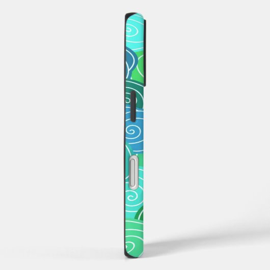 Blaue Rollkreisläufe Muster Case-Mate iPhone Hülle (Rückseite / Rechts)