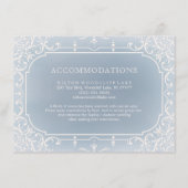 Blaue romantische Hochzeitsunterkunft im Vintage Begleitkarte (Vorderseite)