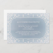 Blaue romantische Hochzeitsunterkunft im Vintage Begleitkarte (Vorne/Hinten)