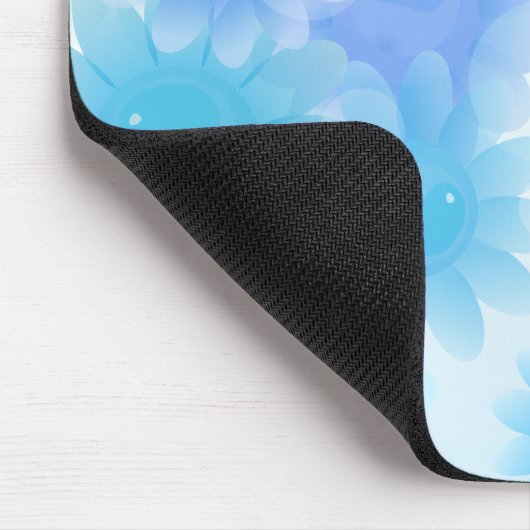 Blaue romantische Vintage Blumen Mousepad (Ecke)