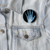 Blaue Röntgenstrahl-Skelett-Hand Button (Beispiel)