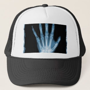 Blaue Röntgenstrahl-Skelett-Hand Truckerkappe