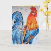 Blaue Roosterwaschkarte Karte (Gelbe Blume)