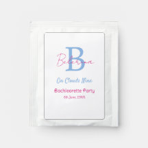 blaue rosa auf Wolken neun Monogramm Junggesellinn