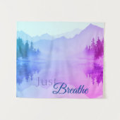 Blaue Rosa Berge Waldlandschaft Atmen Sie ein Wandteppich (Vorderseite (Horizontal))