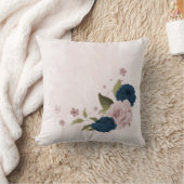 Blaue rosa Blume Kissen (Decke)