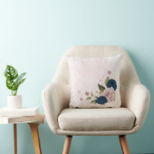 Blaue rosa Blume Kissen (Stuhl )