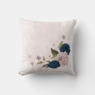 Blaue rosa Blume Kissen