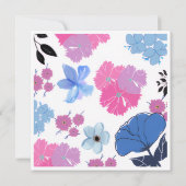 Blaue & Rosa Blumenkarte (Rückseite)