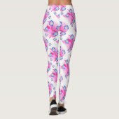 Blaue Rosa Blumenleggings Leggings (Rückseite)