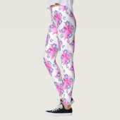 Blaue Rosa Blumenleggings Leggings (Links)