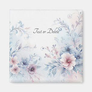 Blaue rosa Blumenmagnet im Wasserfarblook Magnet