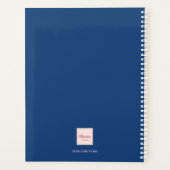 Blaue Rosa-Blüten-Drehbuch Hochzeit Planer (Rückseite)