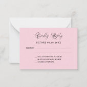 Blaue Rosa Blüten Hochzeitsreaktion UAWG Mitteilungskarte (Vorderseite)