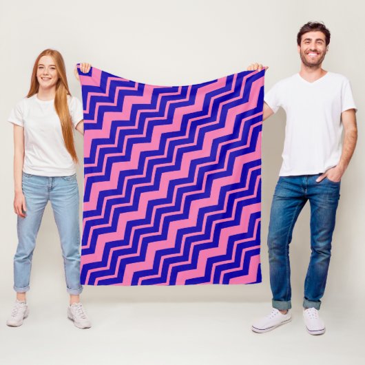 Blaue Rosa Chevron-Zickzack-Design Fleecedecke (Beispiel)