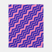 Blaue Rosa Chevron-Zickzack-Design Fleecedecke (Vorderseite)