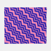 Blaue Rosa Chevron-Zickzack-Design Fleecedecke (Vorderseite (Horizontal))