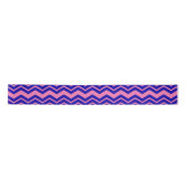 Blaue Rosa Chevron-Zickzack-Design  Satinband (Vorderseite)