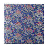 blaue rosa Distel Fliese (Vorderseite)