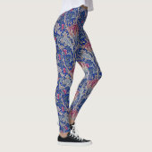 blaue rosa Distel Leggings (Rechts)